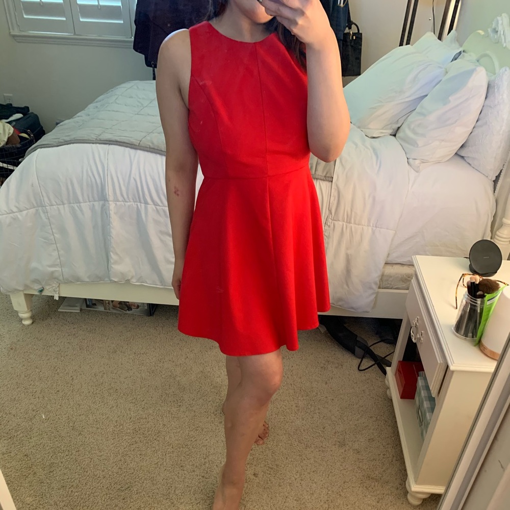 Red Open Back Cocktail Homecoming Dress